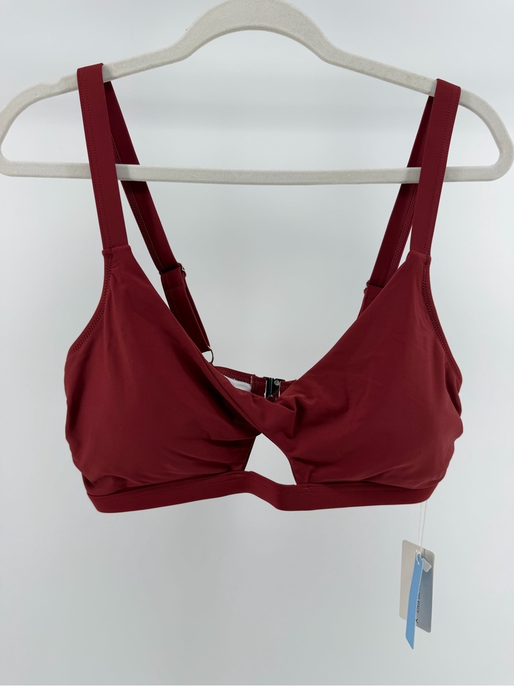 NWT Cupshe Brick Red Twist Front Keyhole Bikini Top, Women's 1X